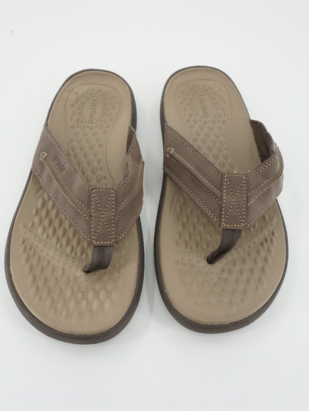 Crocs Men's Yukon Vista LiteRide Flip-Flop Sandal Espresso Lightweight Size 10